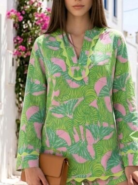 Classic Vintage Lilly Pulitzer Zebra Butterfly Print Top XS